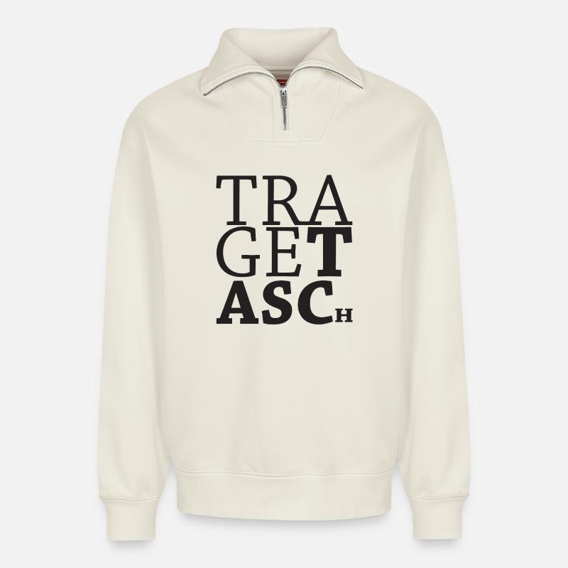 Tragetasche - Relaxed Unisex Organic Half Zip Sweatshirt – von SPREAD - Naturweiß