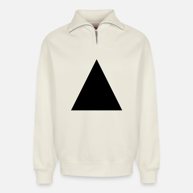 Triangle - Sweat unisexe décontracté en coton biologique à demi-zip – de SPREAD - blanc cassé