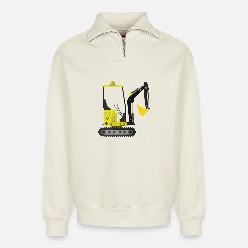 Bagger - Relaxed Unisex Organic Half Zip Sweatshirt – von SPREAD - Naturweiß