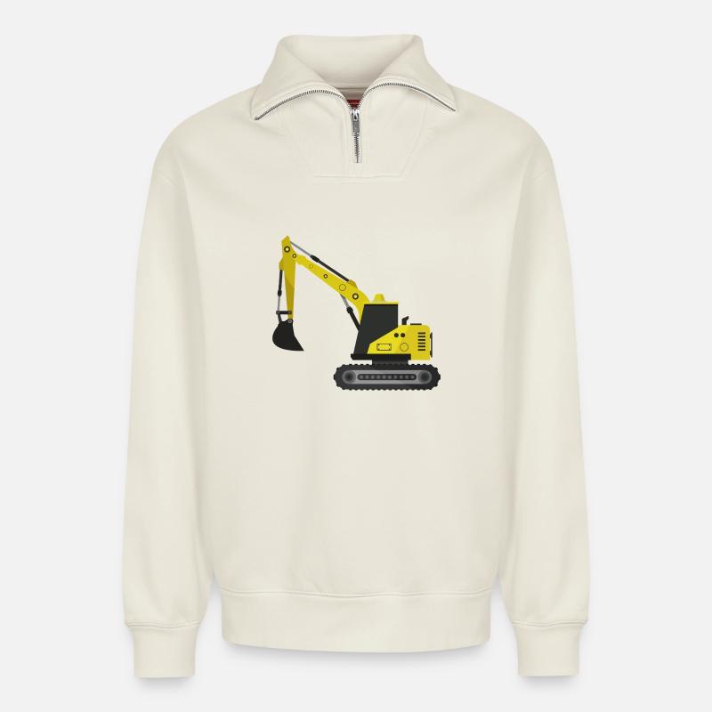 Bagger - Relaxed Unisex Organic Half Zip Sweatshirt – von SPREAD - Naturweiß