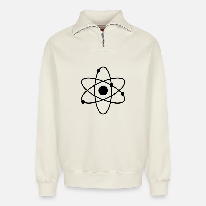 Atom - Relaxed Unisex Organic Half Zip Sweatshirt – von SPREAD - Naturweiß