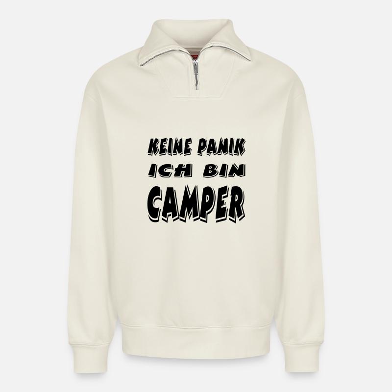 Camper - Relaxed Unisex Organic Half Zip Sweatshirt – von SPREAD - Naturweiß