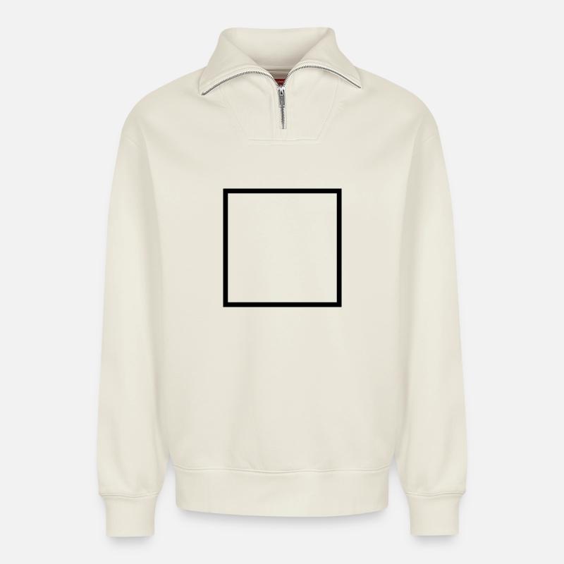frame - Relaxed Unisex Organic Half Zip Sweatshirt – by SPREAD - off white