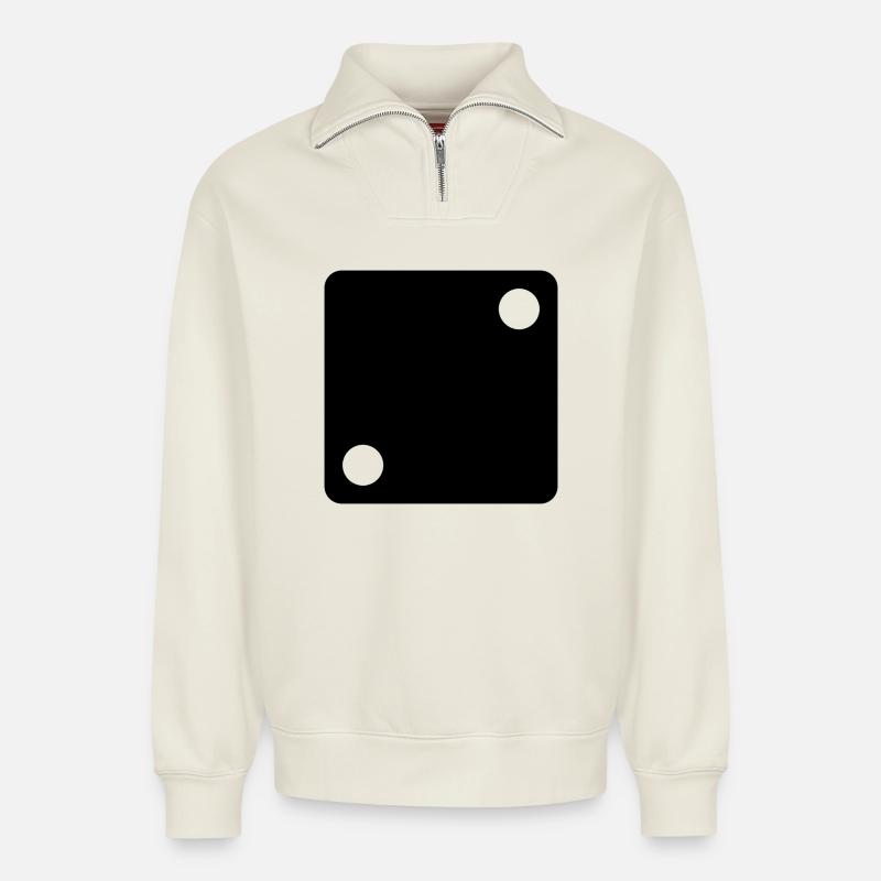 Das Spiel sagt - Relaxed Unisex Organic Half Zip Sweatshirt – von SPREAD - Naturweiß