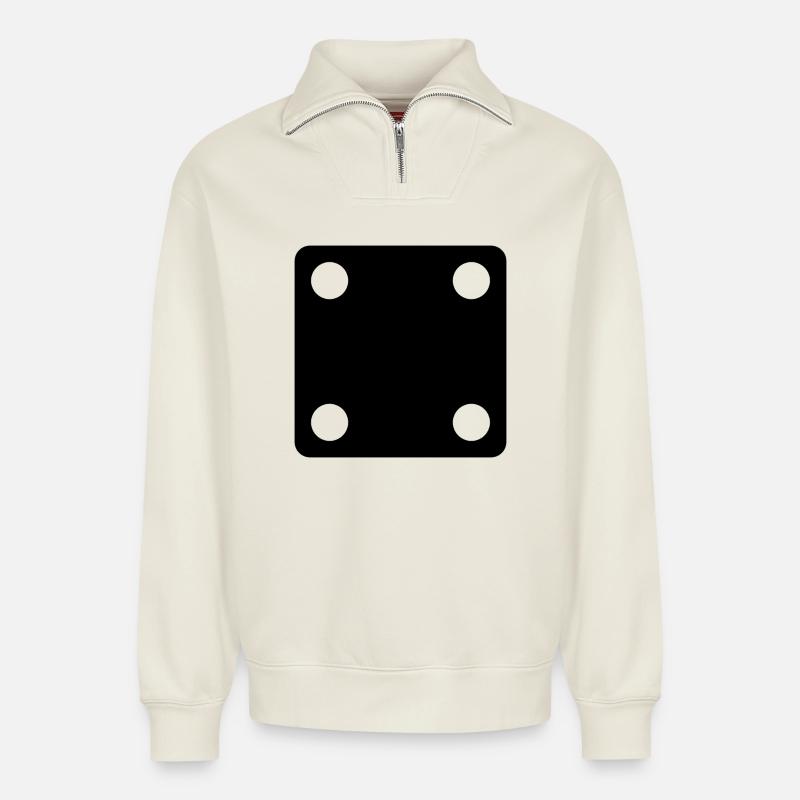 says - Relaxed Unisex Organic Half Zip Sweatshirt – by SPREAD - off white
