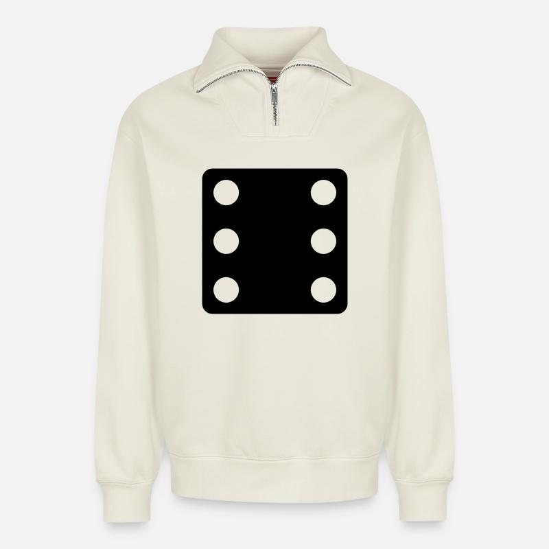 says - Relaxed Unisex Organic Half Zip Sweatshirt – by SPREAD - off white