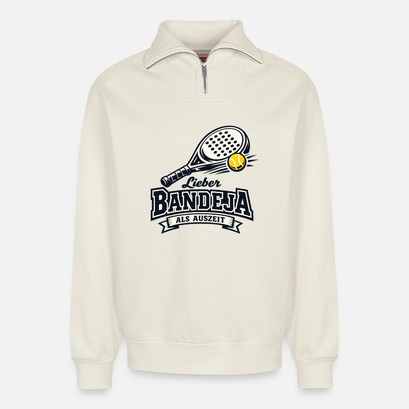 Lieber Bandeja Als Auszeit - Relaxed Unisex Organic Half Zip Sweatshirt – von SPREAD - Naturweiß