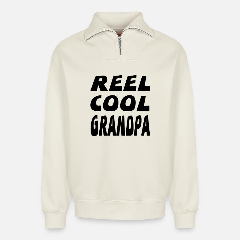 Opa - Relaxed Unisex Organic Half Zip Sweatshirt – von SPREAD - Naturweiß