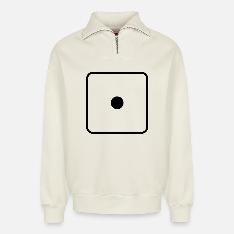 Says - Relaxed Unisex Organic Half Zip Sweatshirt – by SPREAD - off white