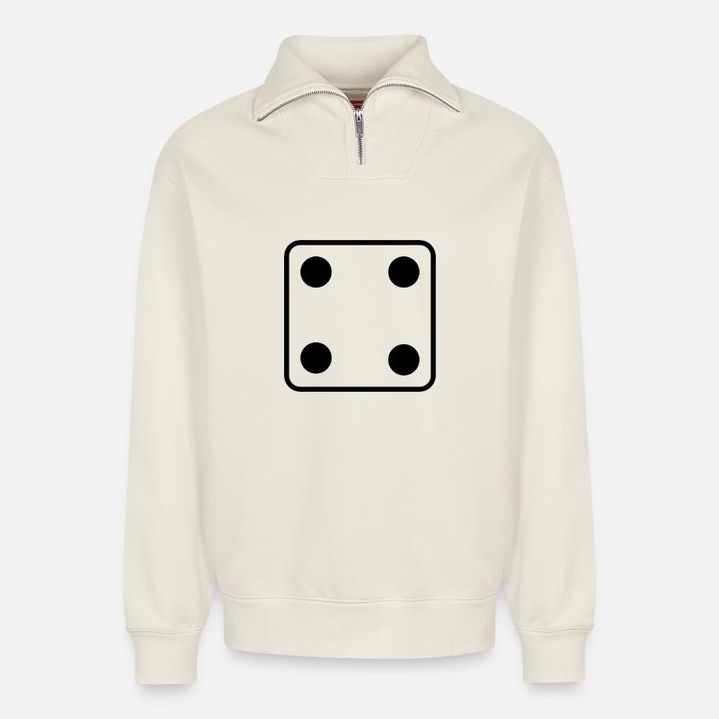 Says - Relaxed Unisex Organic Half Zip Sweatshirt – by SPREAD - off white