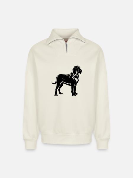 Bluthund - Relaxed Unisex Organic Half Zip Sweatshirt – von SPREAD - Naturweiß