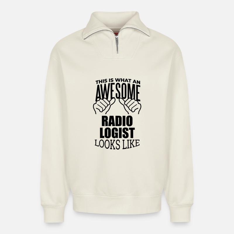 Radiologist - Relaxed Unisex Organic Half Zip Sweatshirt – by SPREAD - off white