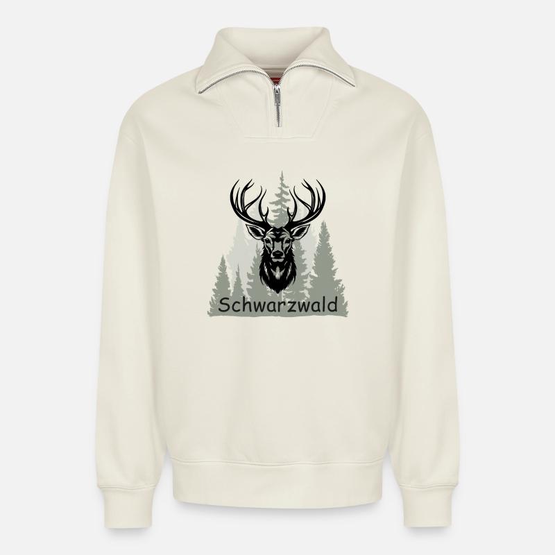 Schwarzwald - Relaxed Unisex Organic Half Zip Sweatshirt – von SPREAD - Naturweiß