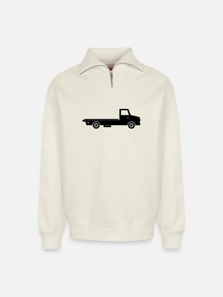 Flachbett-Lkw - Relaxed Unisex Organic Half Zip Sweatshirt – von SPREAD - Naturweiß