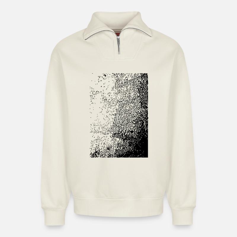 Abstract design - Relaxed Unisex Organic Half Zip Sweatshirt – by SPREAD - off white
