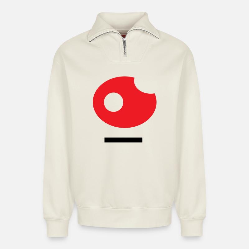 26 Kunst - Relaxed Unisex Organic Half Zip Sweatshirt – von SPREAD - Naturweiß