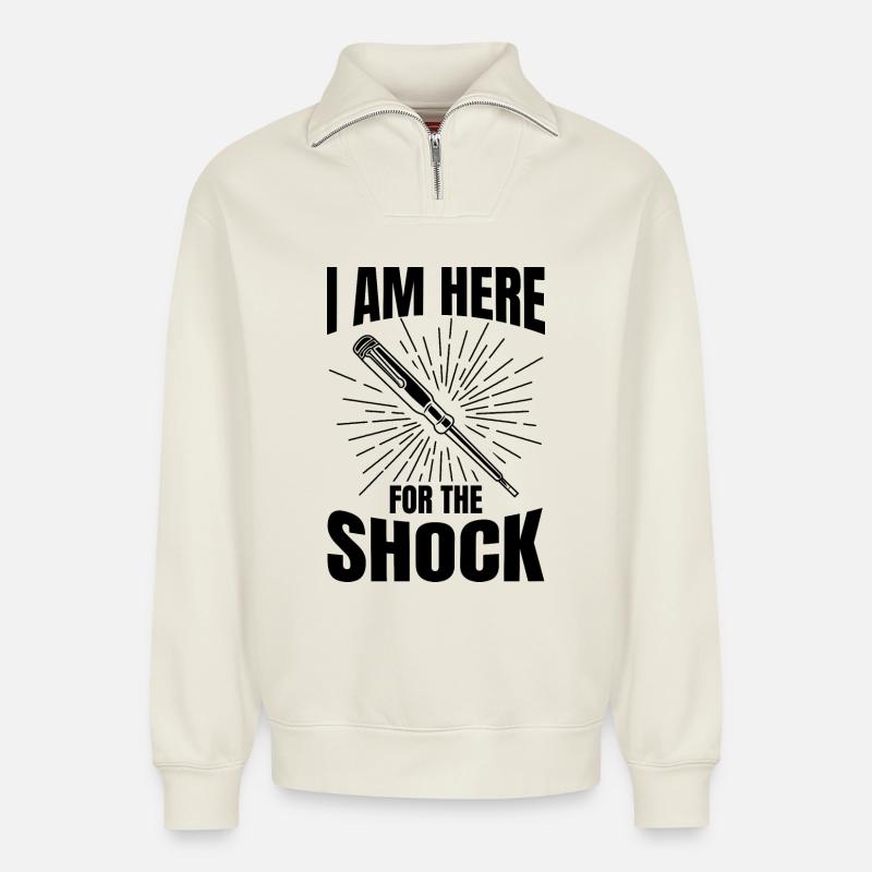 Electrical Engineer Joke - Relaxed Unisex Organic Half Zip Sweatshirt – by SPREAD - off white