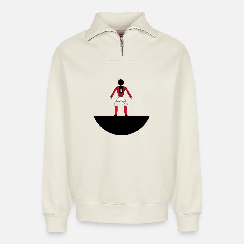 10 Rossonero - Relaxed Unisex Organic Half Zip Sweatshirt – von SPREAD - Naturweiß