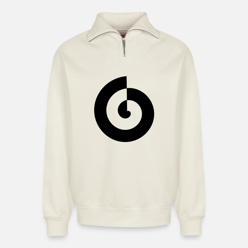 Spirale - Relaxed Unisex Organic Half Zip Sweatshirt – von SPREAD - Naturweiß