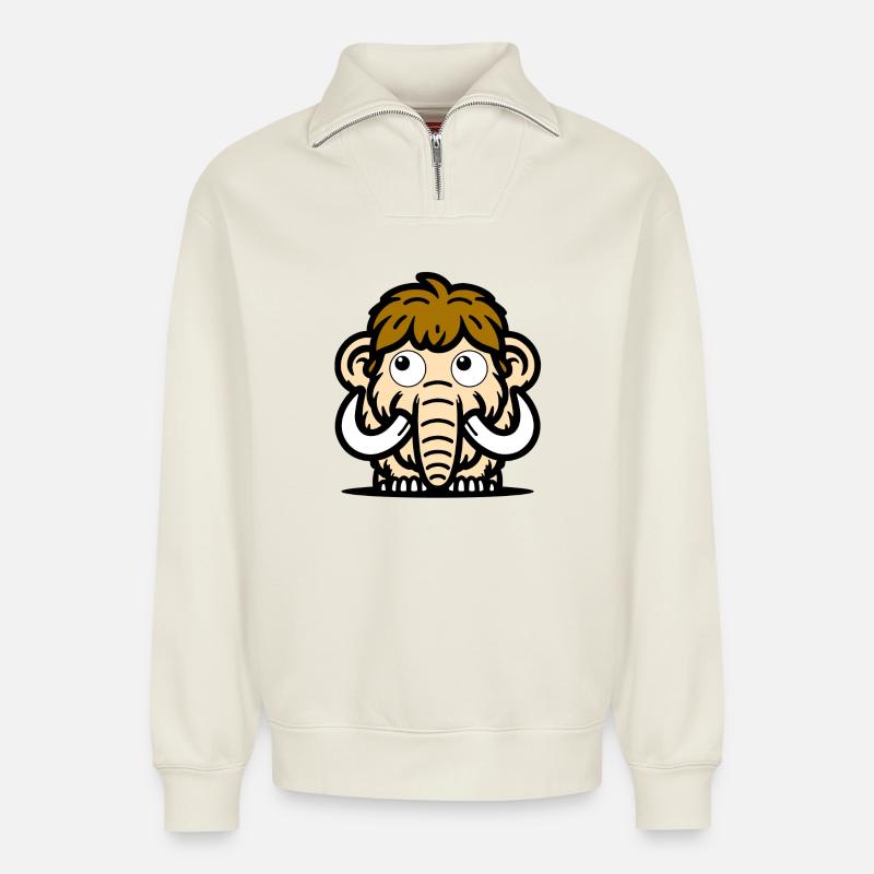 Mammut - Relaxed Unisex Organic Half Zip Sweatshirt – von SPREAD - Naturweiß