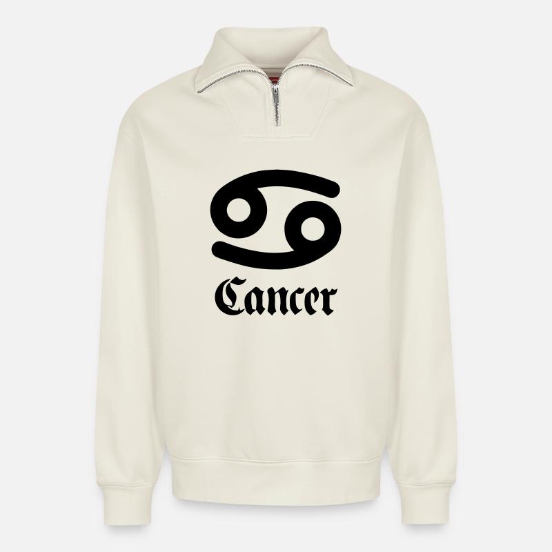Krebs Hummer - Relaxed Unisex Organic Half Zip Sweatshirt – von SPREAD - Naturweiß