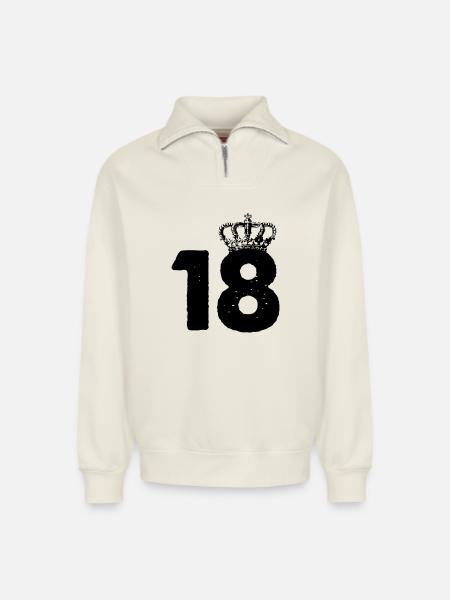 18 Crowns - Relaxed Unisex Organic Half Zip Sweatshirt – by SPREAD - off white