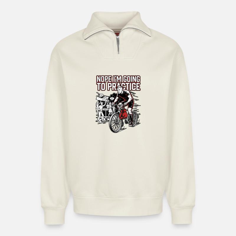 MMA Training Priority - Relaxed Unisex Organic Half Zip Sweatshirt – by SPREAD - off white