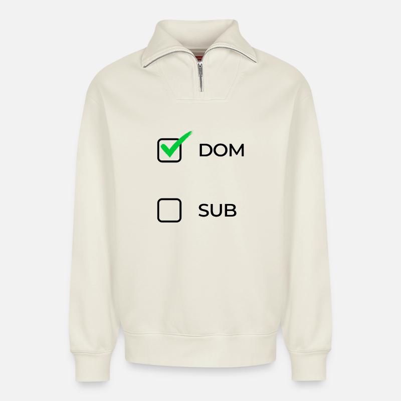 Dom Wahl - Relaxed Unisex Organic Half Zip Sweatshirt – von SPREAD - Naturweiß