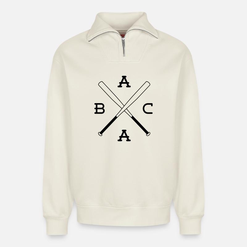 ACAB - Sweat unisexe décontracté en coton biologique à demi-zip – de SPREAD - blanc cassé