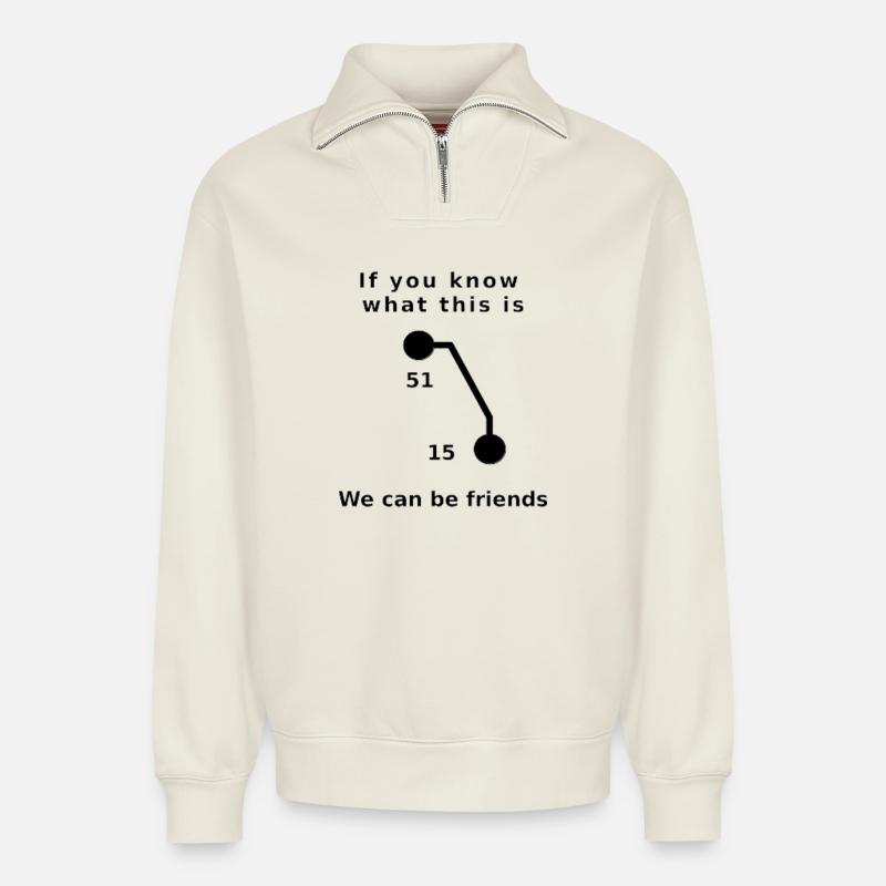 if_you_know_what_this_is_1 - Relaxed Unisex Organic Half Zip Sweatshirt – von SPREAD - Naturweiß