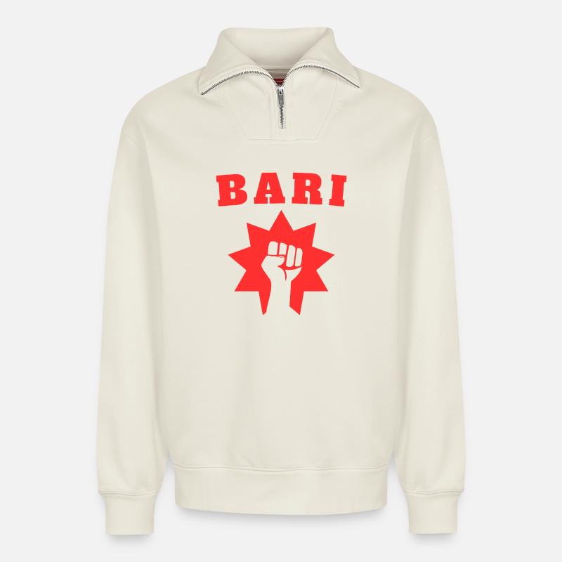 Bari - Relaxed Unisex Organic Half Zip Sweatshirt – von SPREAD - Naturweiß
