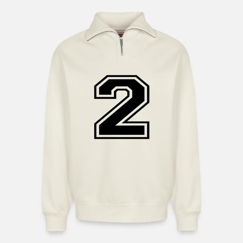 2 - Relaxed Unisex Organic Half Zip Sweatshirt – von SPREAD - Naturweiß