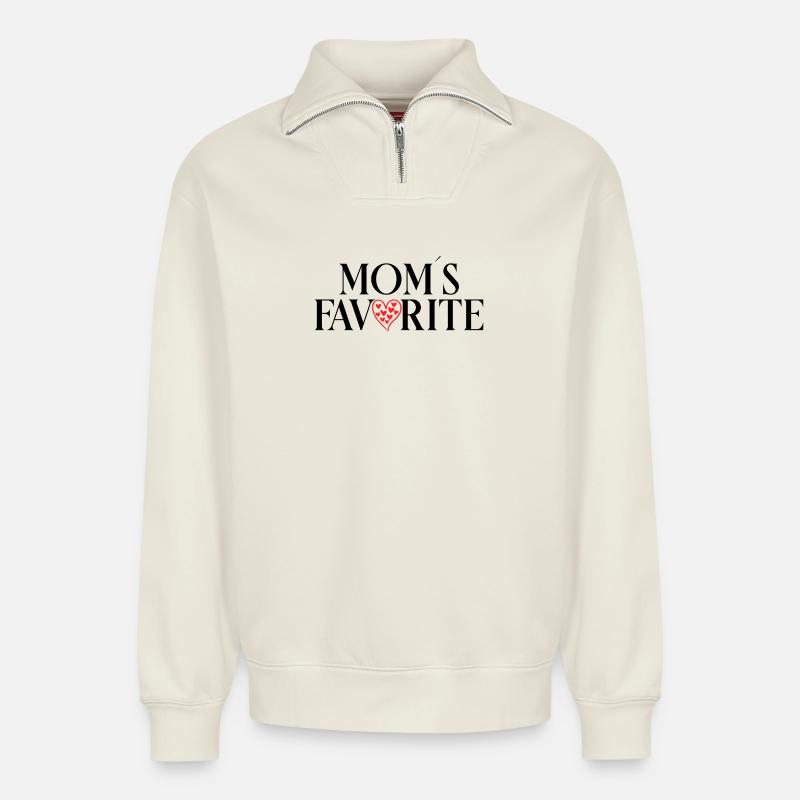 Enfant préféré - Sweat unisexe décontracté en coton biologique à demi-zip – de SPREAD - blanc cassé