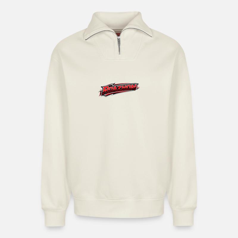 ROAZHON - Relaxed Unisex Organic Half Zip Sweatshirt – von SPREAD - Naturweiß