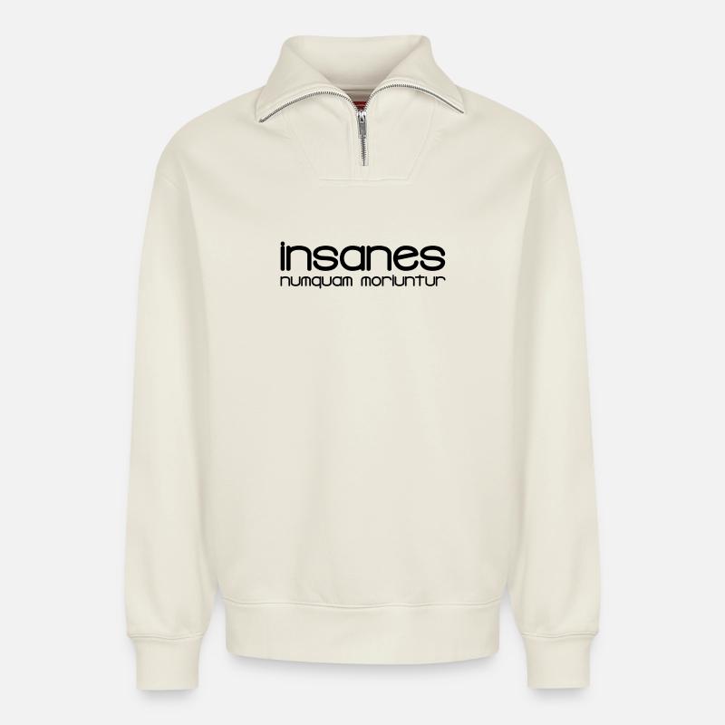 insanes - Relaxed Unisex Organic Half Zip Sweatshirt – von SPREAD - Naturweiß