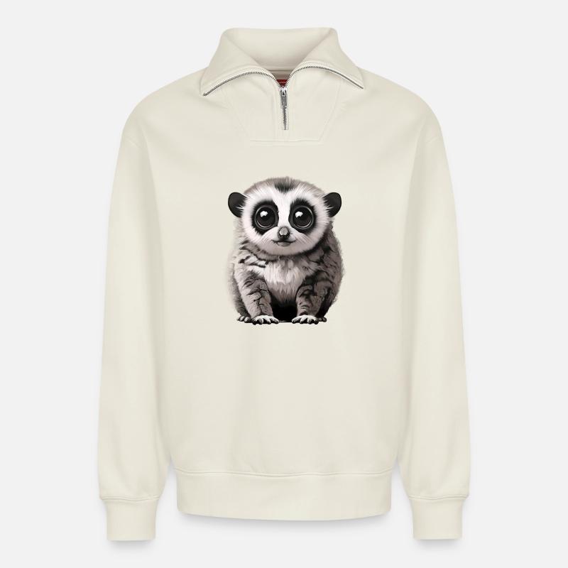 Lori - Relaxed Unisex Organic Half Zip Sweatshirt – von SPREAD - Naturweiß