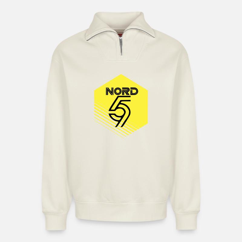 North - Relaxed Unisex Organic Half Zip Sweatshirt – by SPREAD - off white