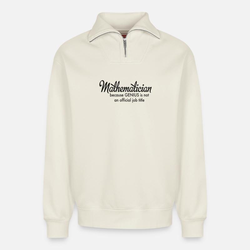 Mathematik - Relaxed Unisex Organic Half Zip Sweatshirt – von SPREAD - Naturweiß