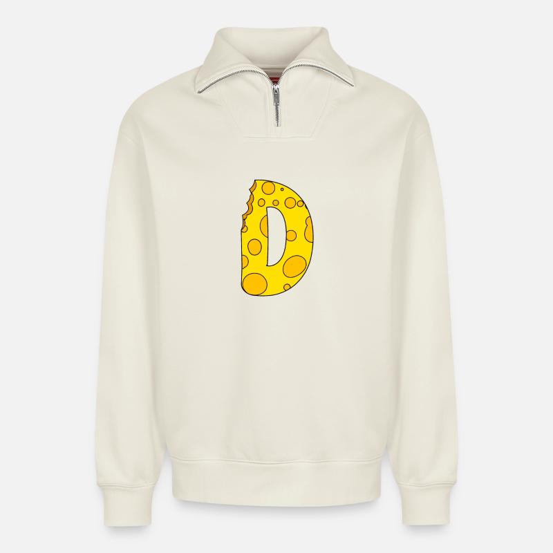 Point D - Relaxed Unisex Organic Half Zip Sweatshirt – by SPREAD - off white