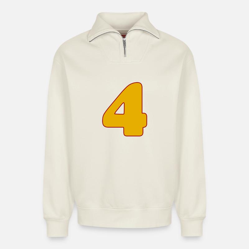 4 - Relaxed Unisex Organic Half Zip Sweatshirt – by SPREAD - off white