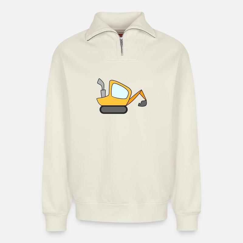 Bagger - Relaxed Unisex Organic Half Zip Sweatshirt – von SPREAD - Naturweiß
