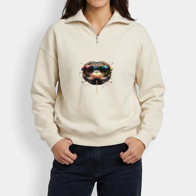 serpent, python, cobra, serpent à sonnettes, serpents Sweat unisexe décontracté en coton biologique à demi-zip – de SPREAD
