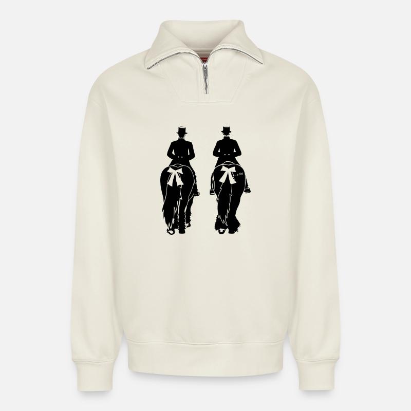 KŘIŽERJEJ ... a čěs! - Relaxed Unisex Organic Half Zip Sweatshirt – von SPREAD - Naturweiß