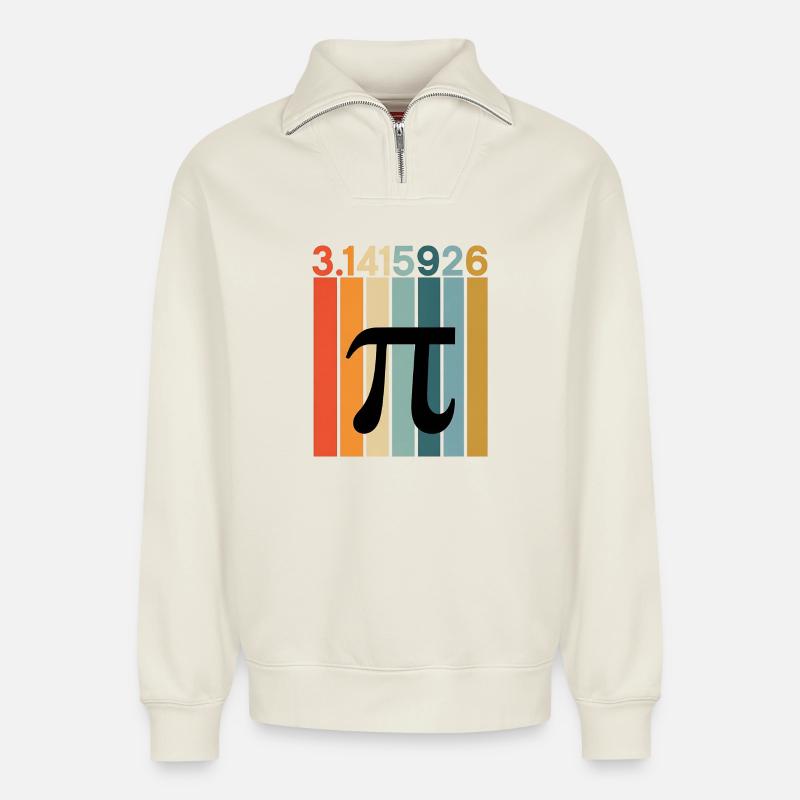 Pi Day Math Numbers - Relaxed Unisex Organic Half Zip Sweatshirt – von SPREAD - Naturweiß