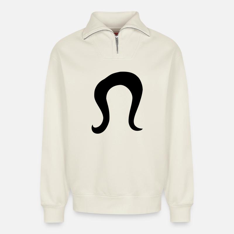 Frisur - Relaxed Unisex Organic Half Zip Sweatshirt – von SPREAD - Naturweiß