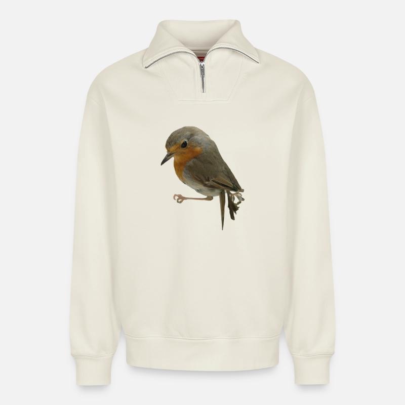 Robin - Relaxed Unisex Organic Half Zip Sweatshirt – by SPREAD - off white