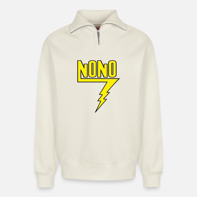 Nono - Sweat unisexe décontracté en coton biologique à demi-zip – de SPREAD - blanc cassé