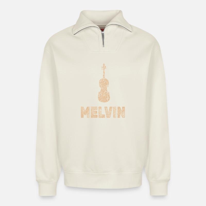 Viola Melvin - Relaxed Unisex Organic Half Zip Sweatshirt – by SPREAD - off white