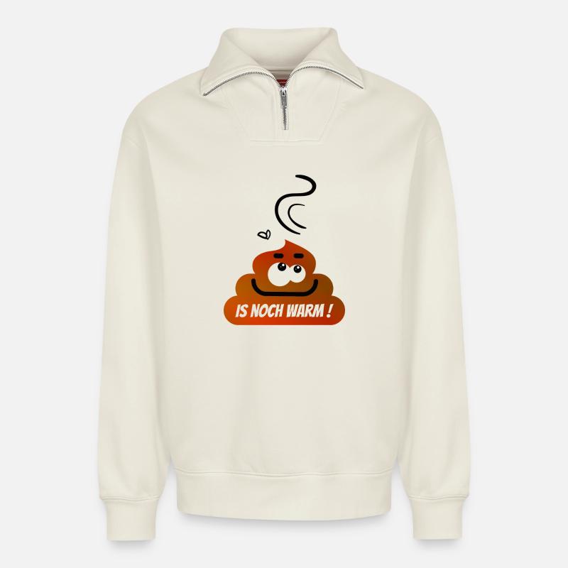 Funny Kack bunch :-) - Relaxed Unisex Organic Half Zip Sweatshirt – by SPREAD - off white