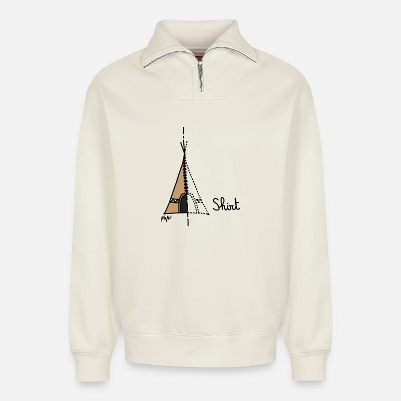 Tipi-Shirt - Relaxed Unisex Organic Half Zip Sweatshirt – von SPREAD - Naturweiß